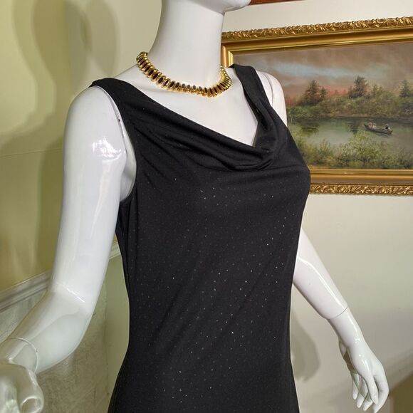 Vintage Lori M Black Evening Maxi LBD Dress - Picture 7 of 10